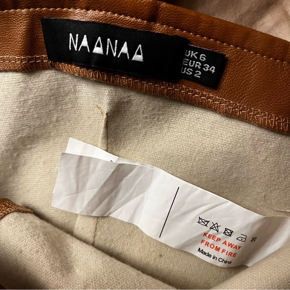 NAANAA | camel faux leather corset top - Picture 3 of 4